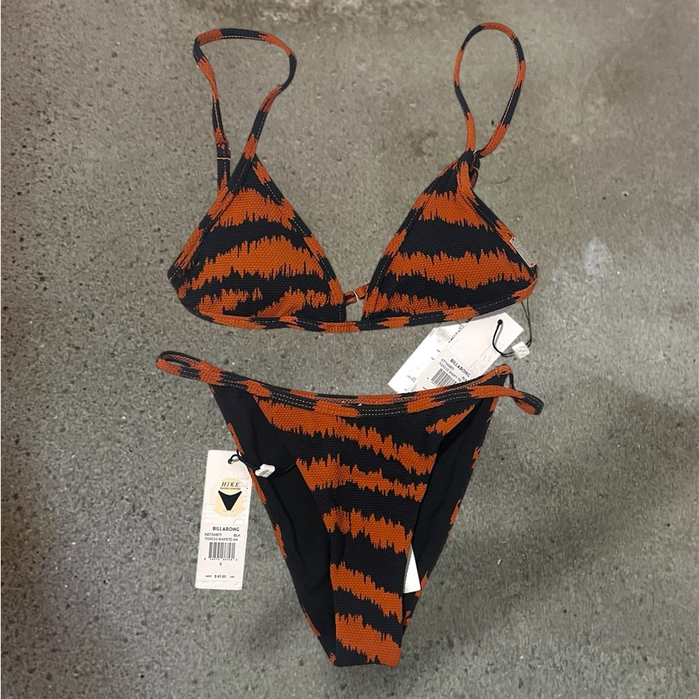 Black and Orange Bikini Set